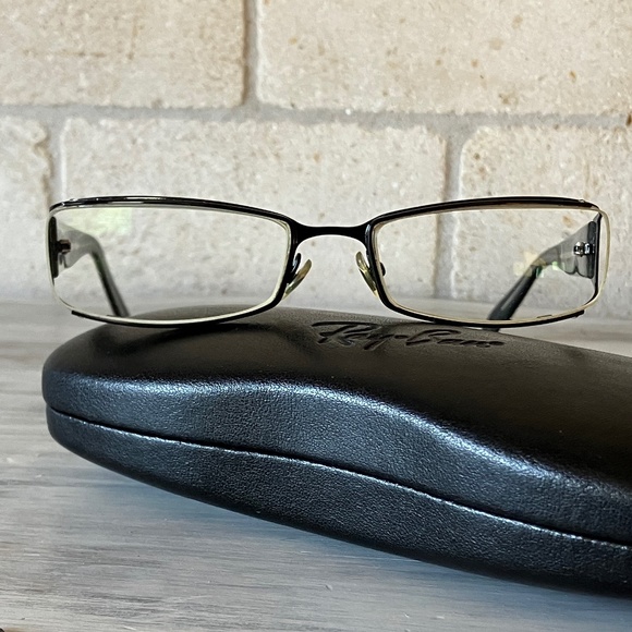 Ray-Ban RB6124 Small Black Metal Rectangle Eyeglasses Frame - Picture 1 of 8